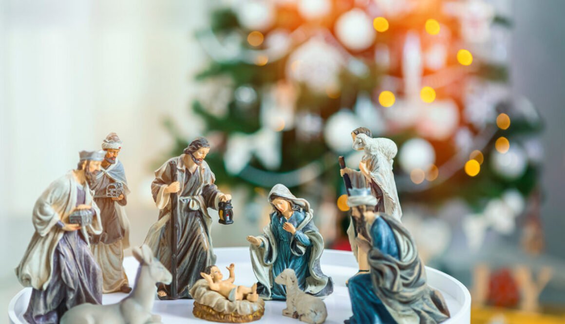 Christmas nativity scene; Jesus Christ, Mary and Joseph