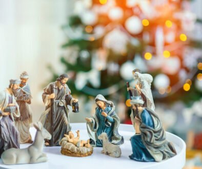 Christmas nativity scene; Jesus Christ, Mary and Joseph