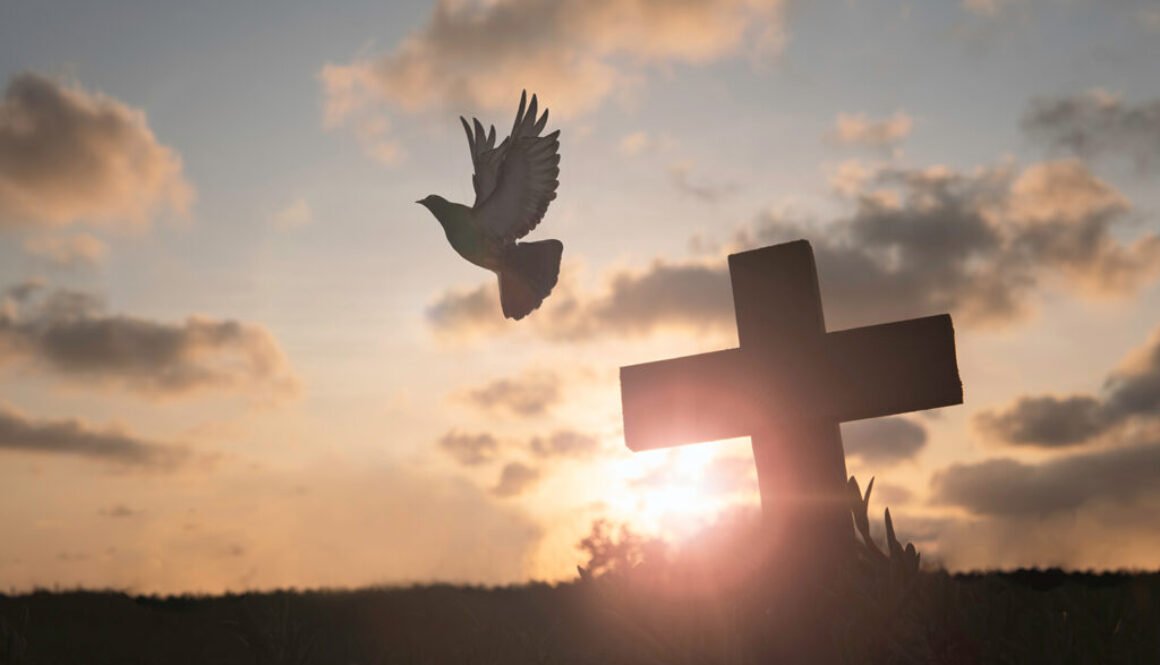 Silhouette Jesus christ death on cross crucifixion on calvary