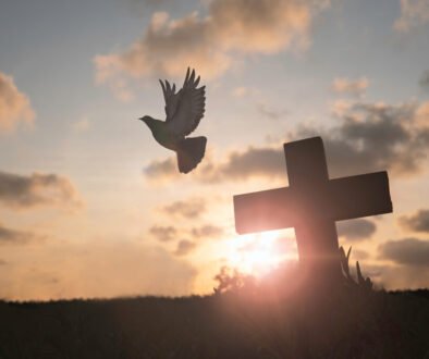 Silhouette Jesus christ death on cross crucifixion on calvary