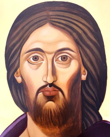 Icono bizantino de Jesús Pantocrátor con la mano en bendición