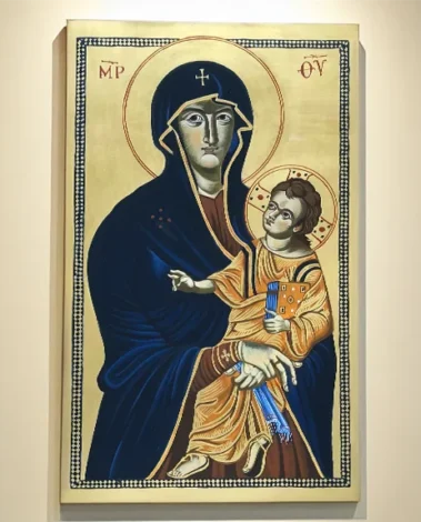 Icono de la Virgen María con el Niño – Theotokos – Bet Tefilá Icono bizantino de María con el Niño en brazos