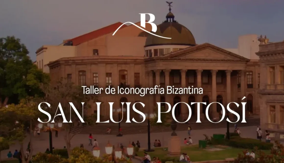 Portada del taller de iconografía bizantina presencial en San Luis Potosí, México.