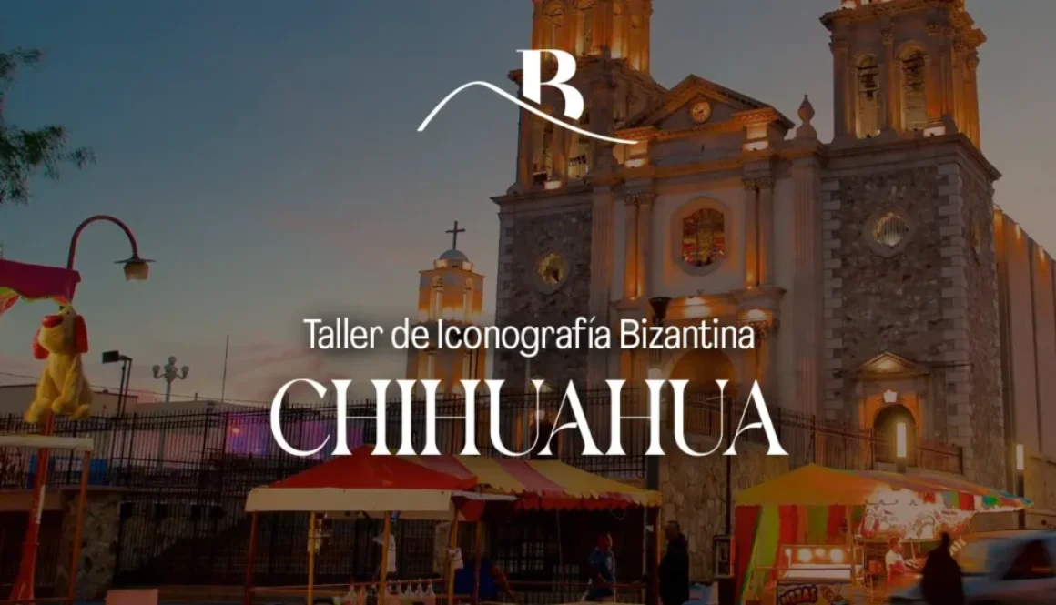 Portada del taller de iconografía bizantina presencial en Chihuahua, México.