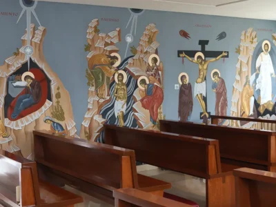 escenas biblicas pintura mural Highlands International School bet tefila iconografia bizantina