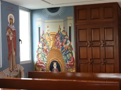 pentecostes pintura mural Highlands International School bet tefila iconografia bizantina