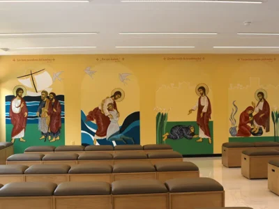 predicacion y milagros jesus pintura mural prepa anahuac campus oxford